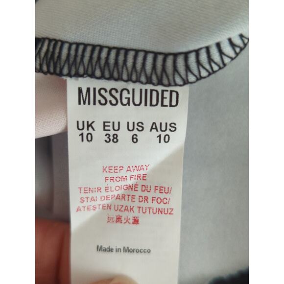 Misguided Floral Strappy Frill Hem Mini Dress - Size 10 - Black Orange Party NWT - Picture 10 of 13